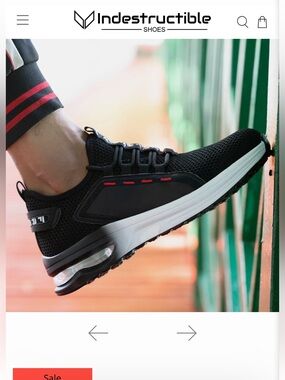Indestructible Men's Black - Steel Toe Shoes with Air Cushion
